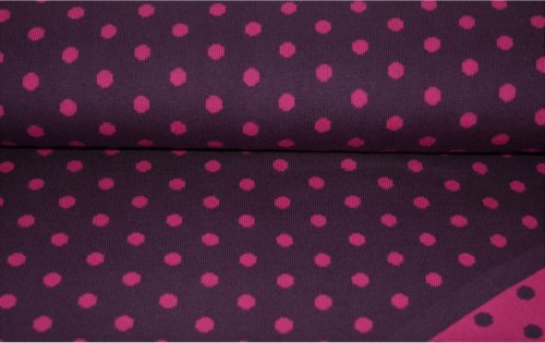 Bio Baumwoll Strick - Punkte - bordeaux/pink